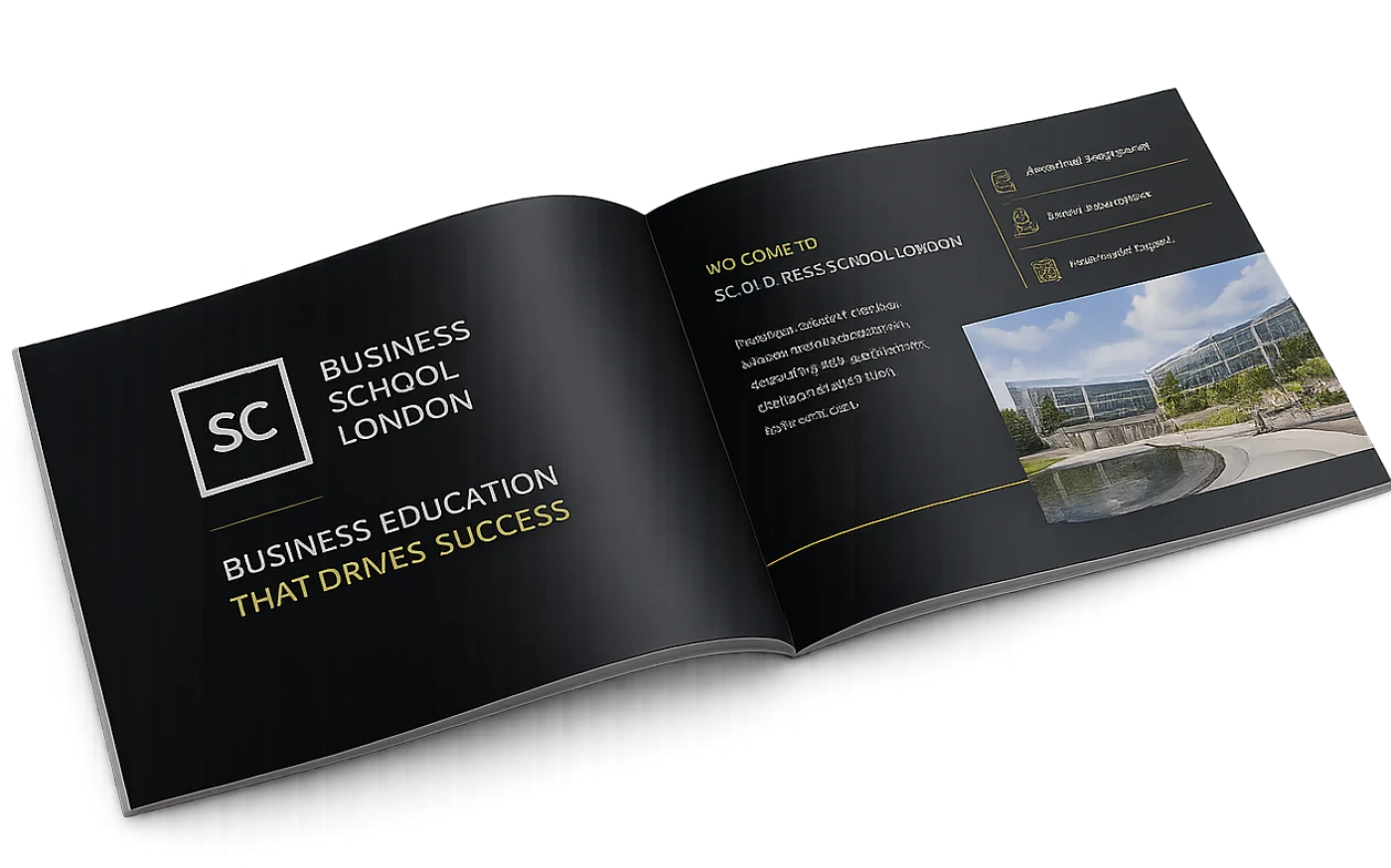 SC Business School London presentation spread